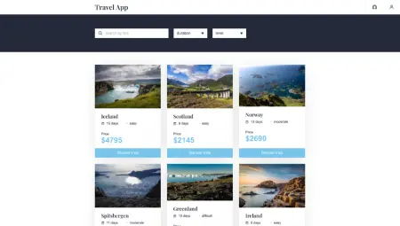 travel app project image